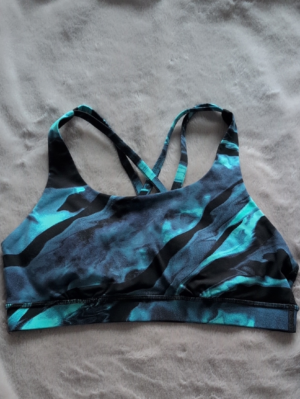 lululemon athletica Teal & Black Strappy Sports Bra